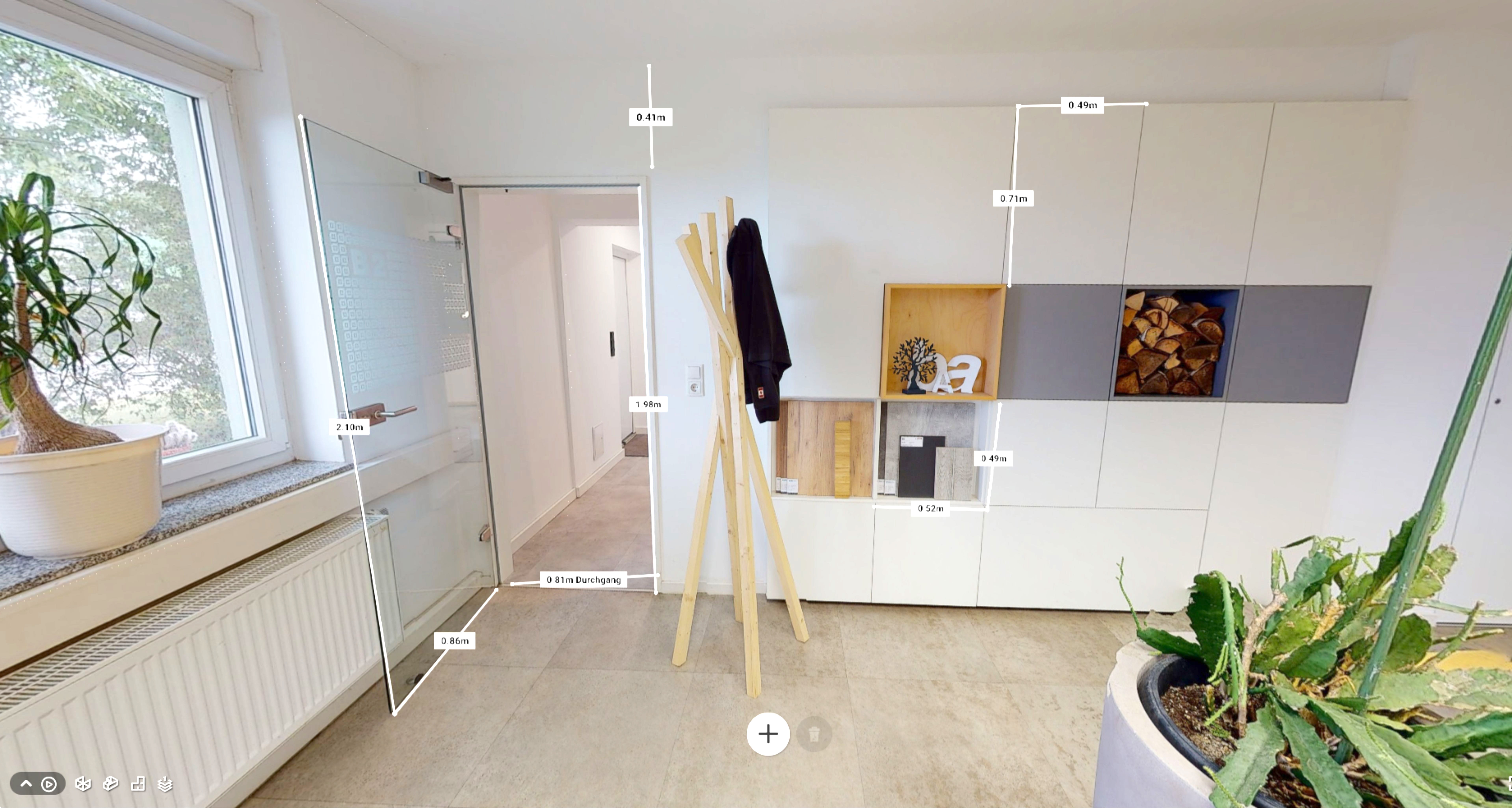 Vitrueller Raum Matterport Digitalisiert bemasster Raum